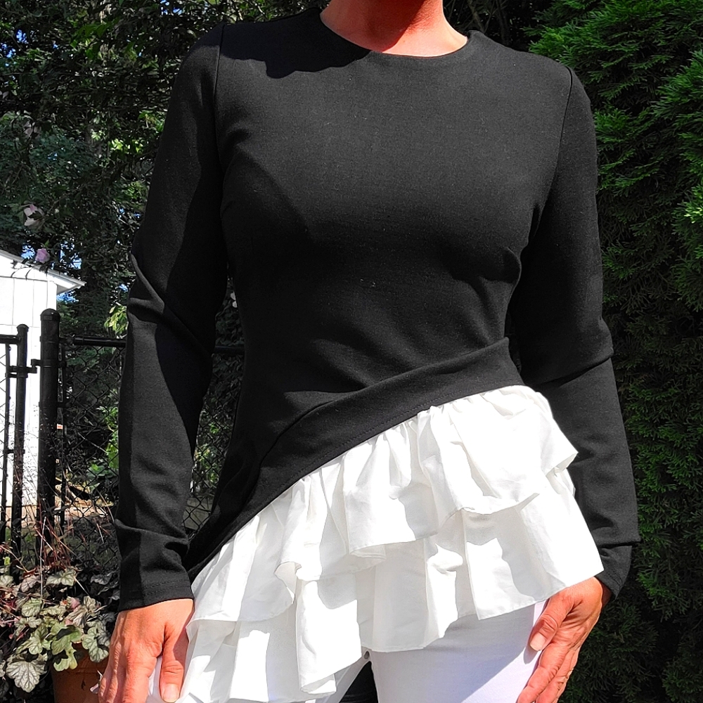 Garcia Layered Ruffle Bottom Top